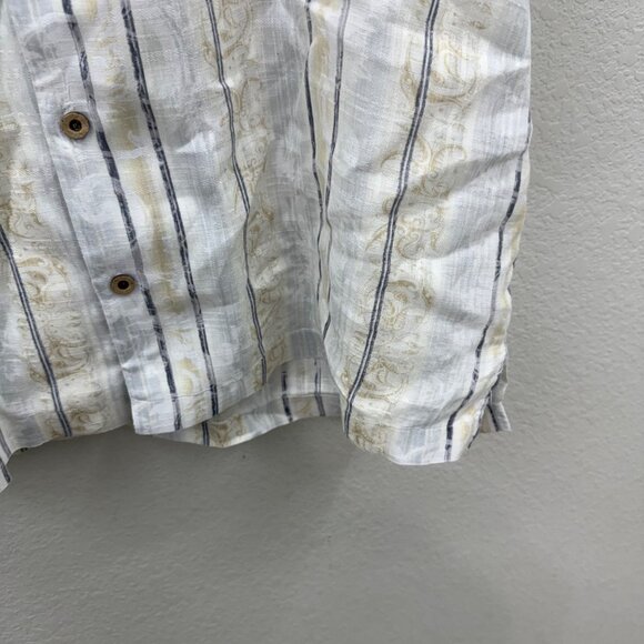 Tommy Bahama 100% Linen Stripe Short Sleeve Button Up Shirt Mens size XL - Picture 3 of 7